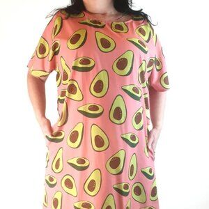 Megan Avocado Print Dress, Plus Size 18